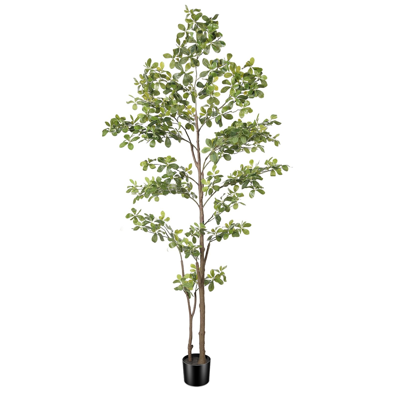 PHYTREE Faux Black Olive Tree 7ft, Artificial Shady Lady with Green