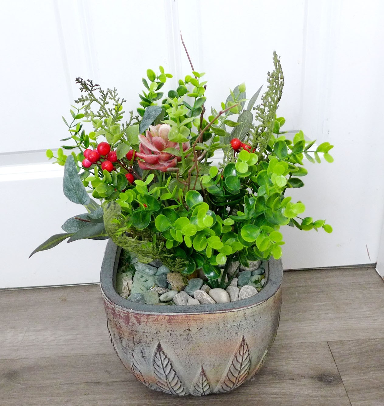 3 Pcs Artificial Plant Plastic Bunch Mini Gress Red Succulents Grass