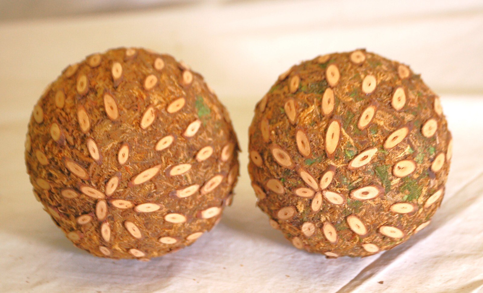 Rustic Wood & Moss Ball Decorative Bowl Filler