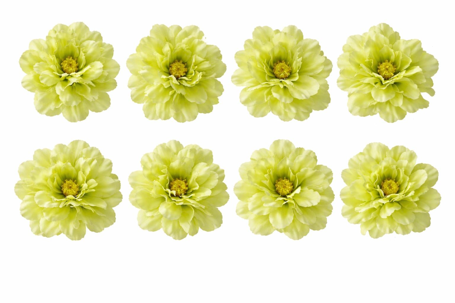 Green Peony Flowers Set of 8 Faux Blooms 5 Inch Floral Heads Wired Craft Wreath