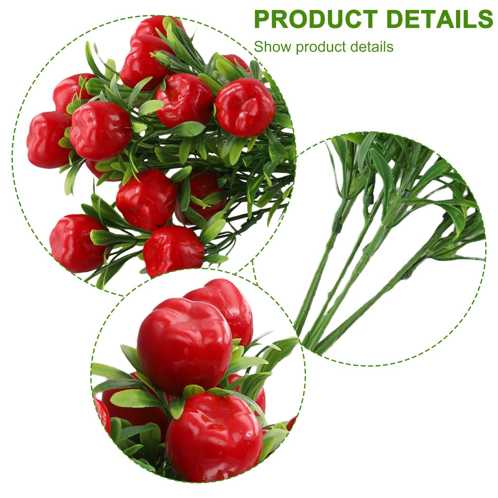 Exquisite 7 Forked Fruit Artificial Fruit Cutting Realistic Appearance