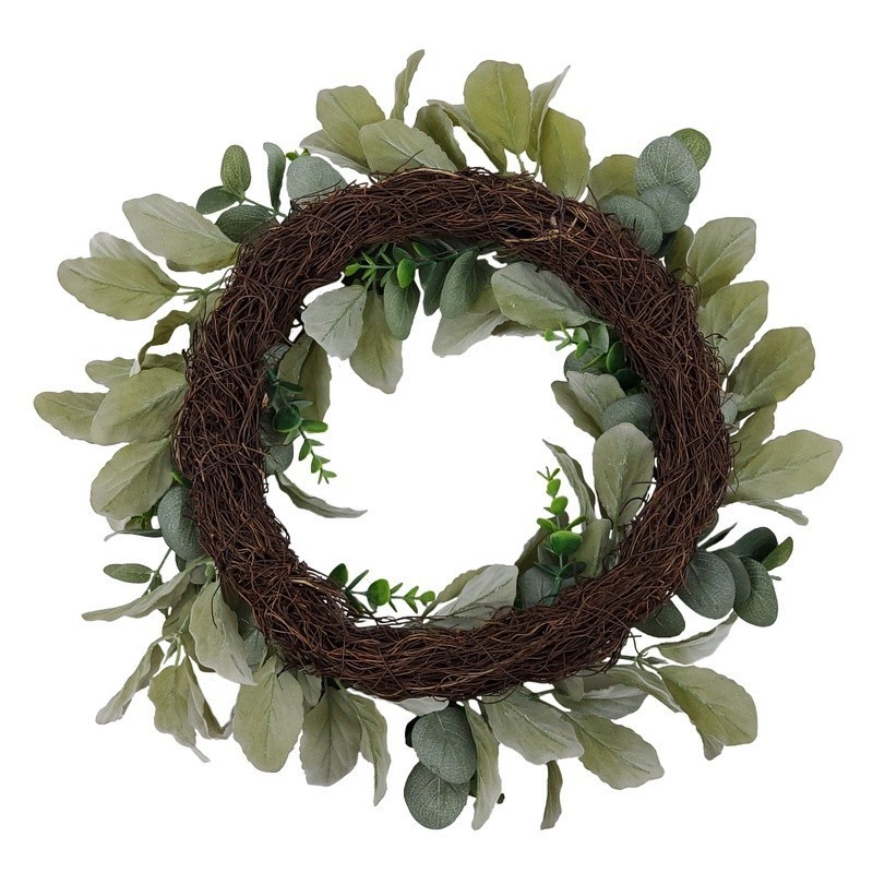 18in Artificial Evergreen Wreath Indoor Decorative Foliage Home Accent New