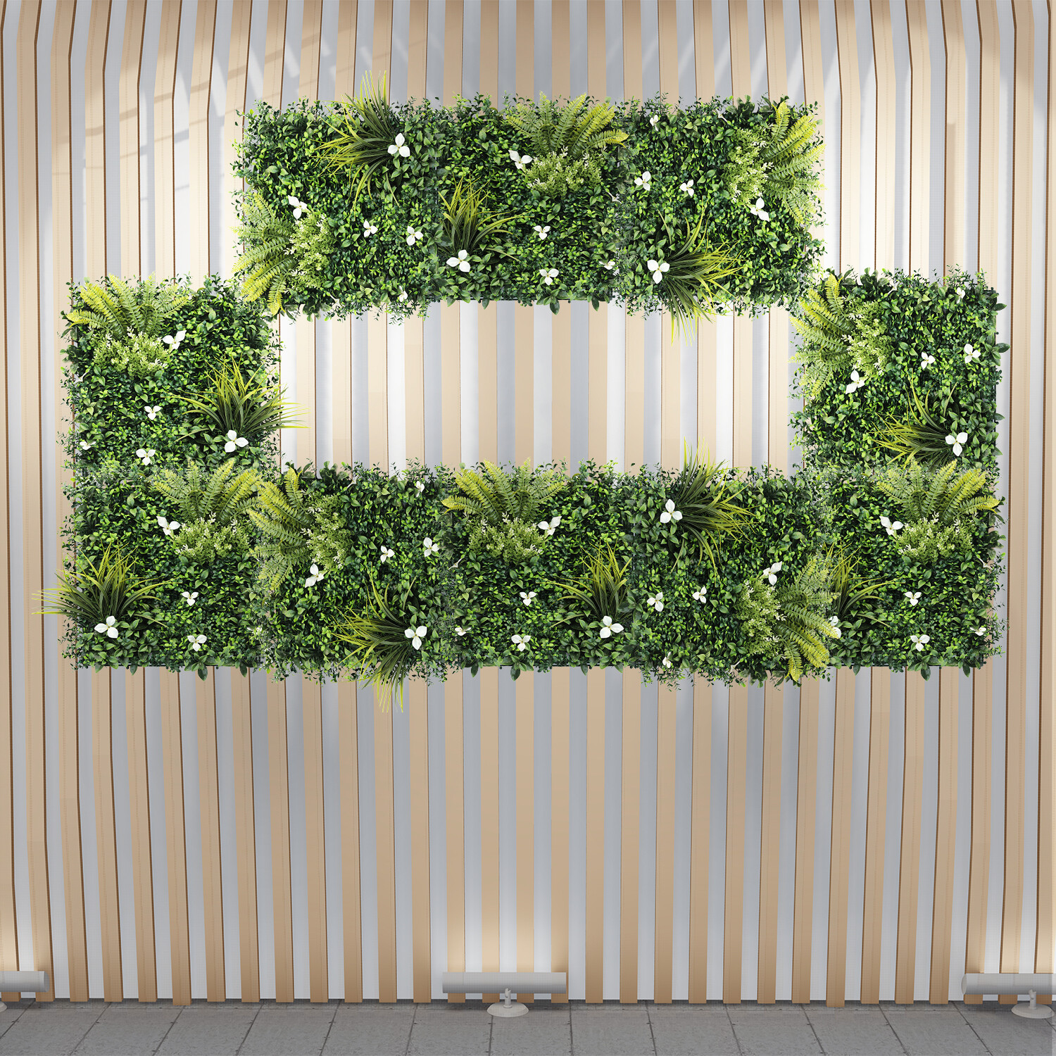 20″x20″ Artificial Faux 3D Mixed Panel Leaf Privacy Fence Screen Decor Hedge #5