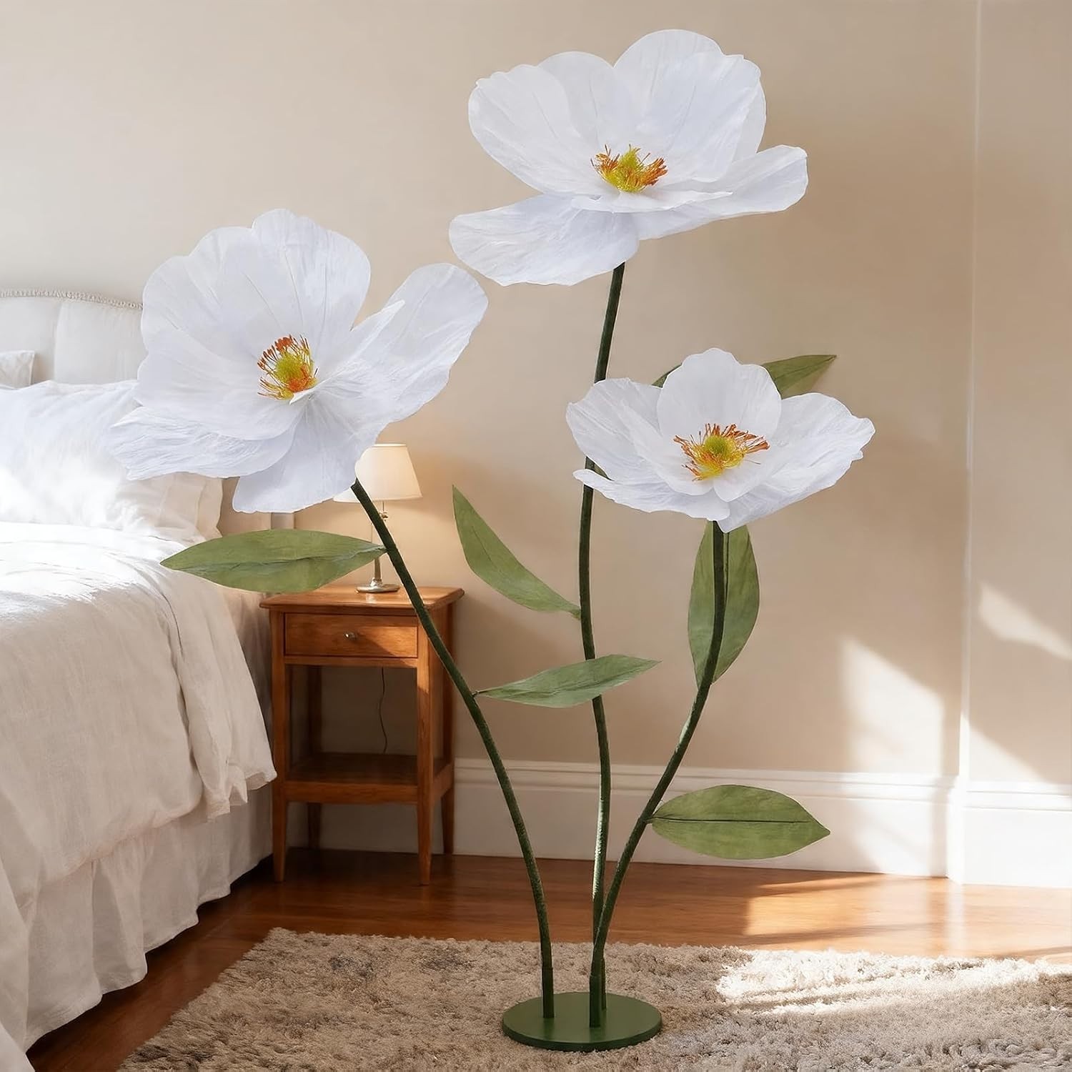 Giant Poppy Artificial Flowers with Stand,Large Gradient Paper Flowers,Waterproo