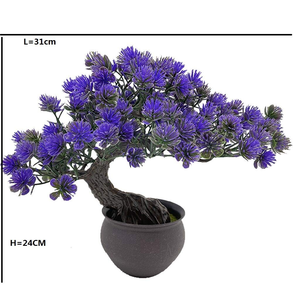Artificial Bonsai Juniper Tree Faux Japanese Cedar Potted Plant Home Decor