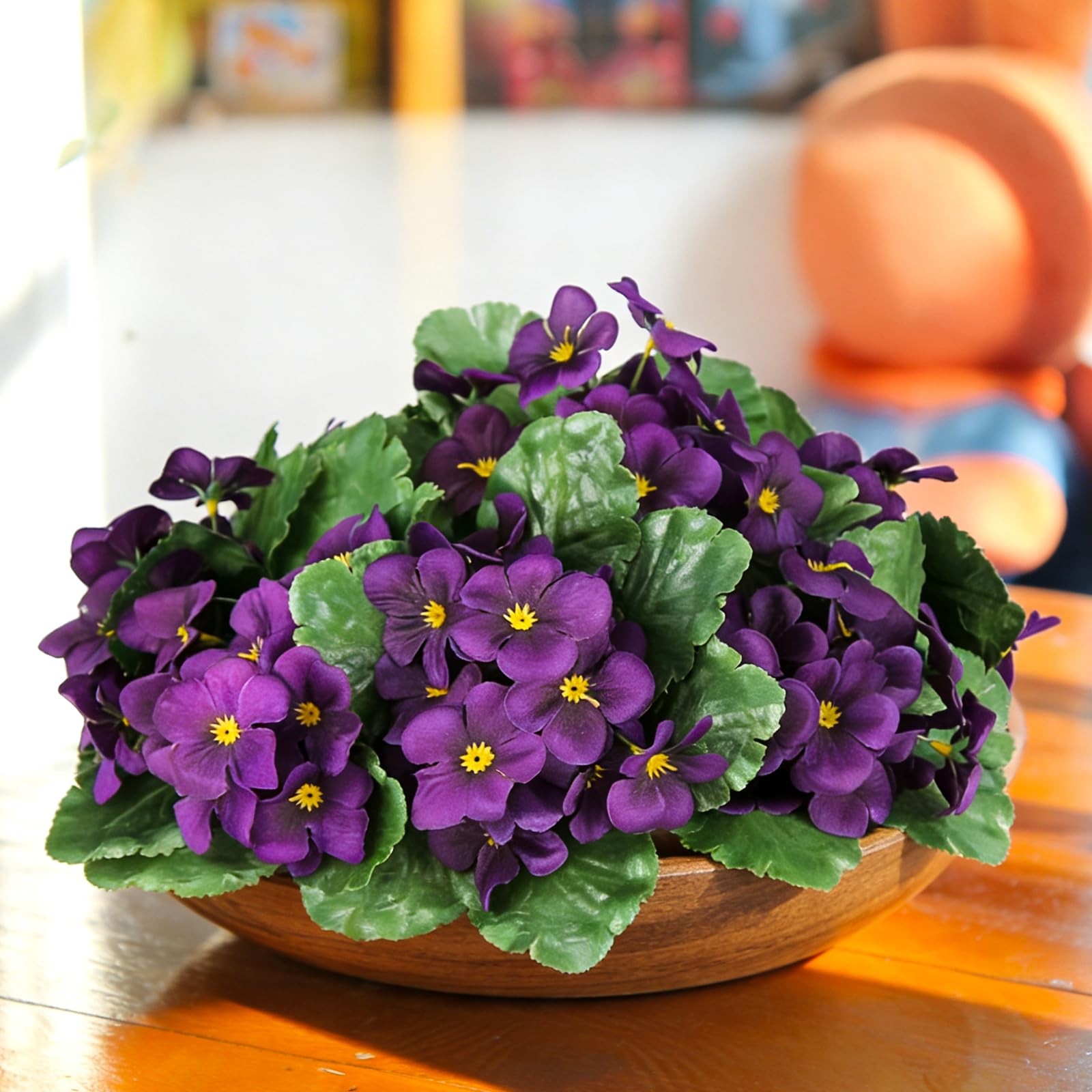 10 Pcs African Violet Artificial Plant Purple African Violet Individual 9 Inc…