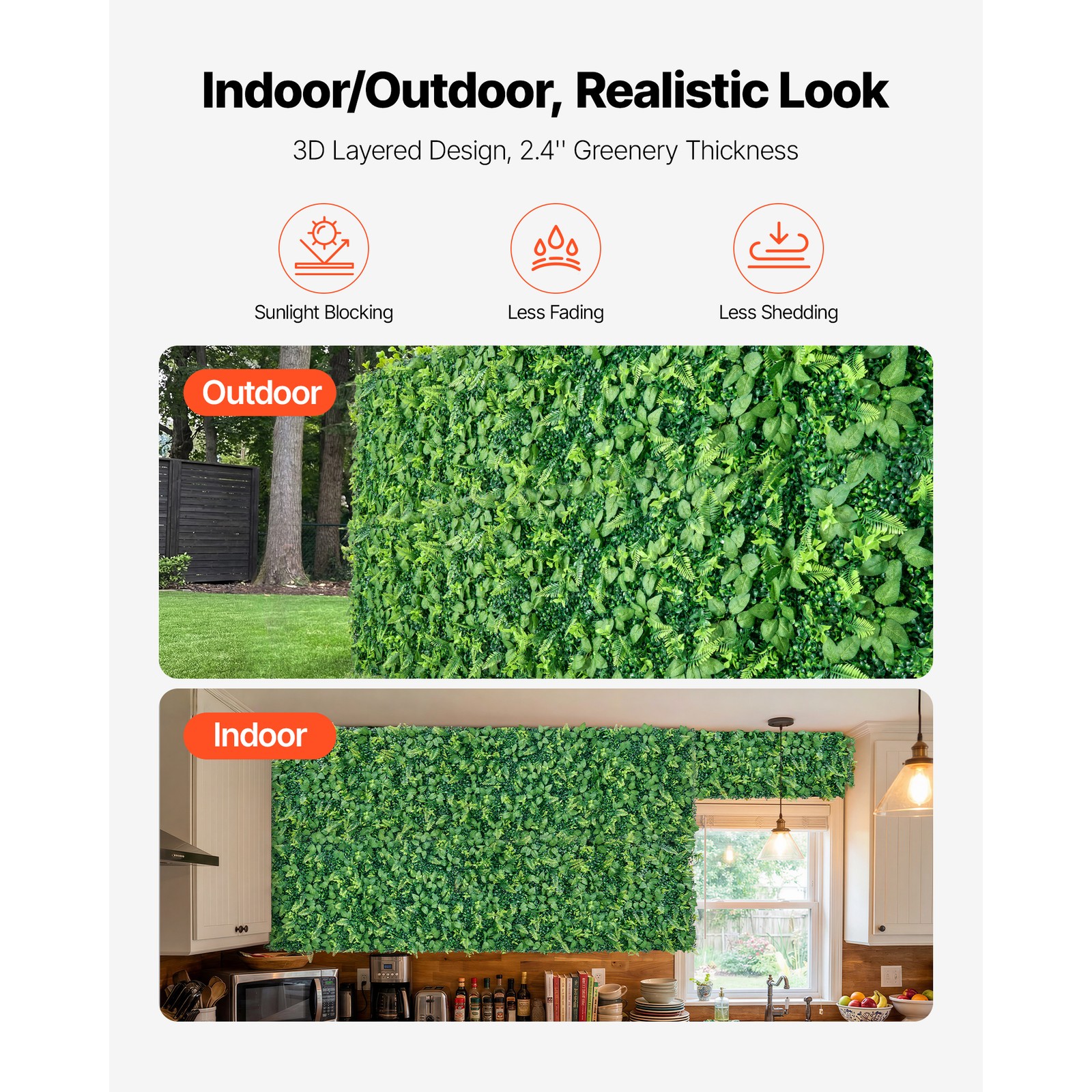 Uimoso Artificial Greenery Wall Panels 4PCS 2 x 8 ft Boxwood Screen for Patio