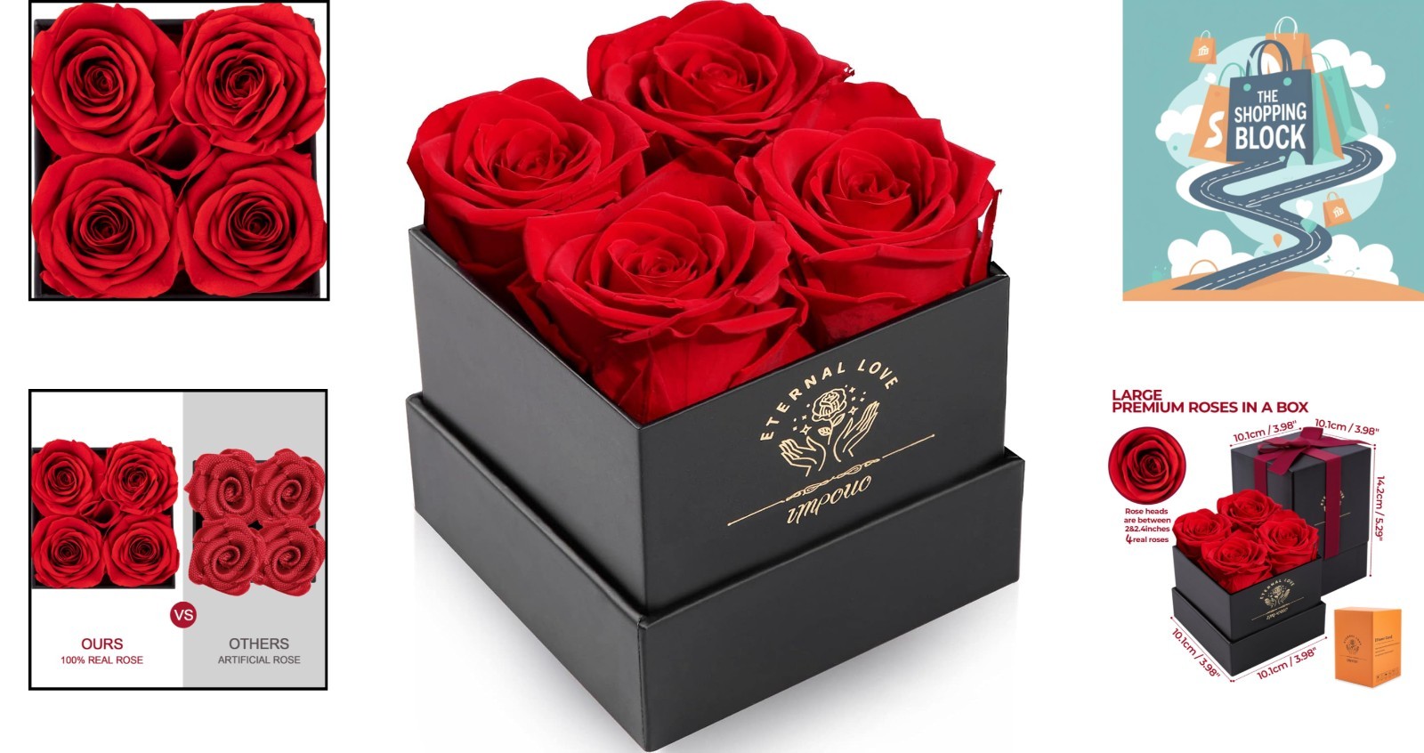 Preserved Red Rose in a Box – Forever Gift for Mom, Wife, Girlfriend – 36″
