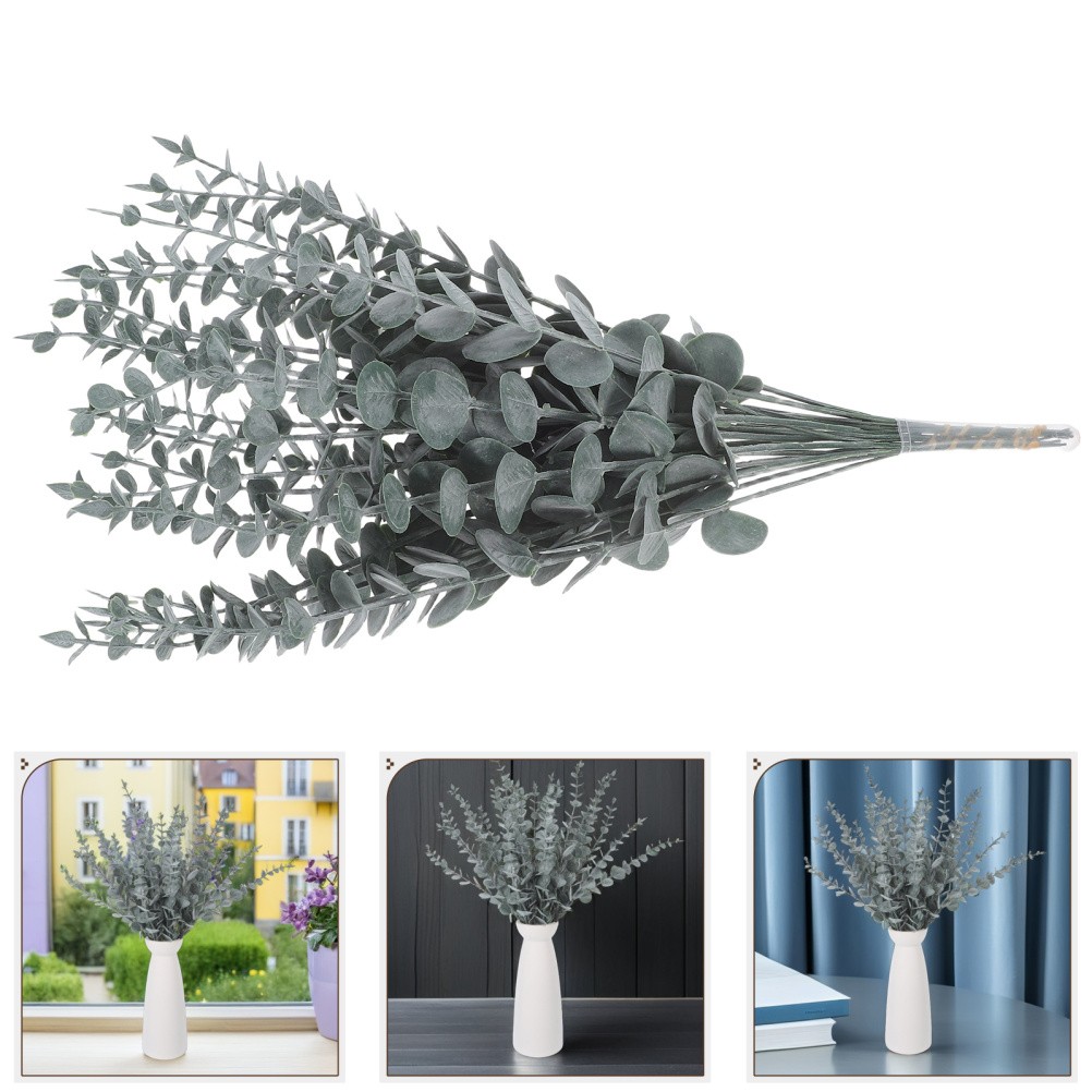 25Pcs Reusable Plastic Eucalyptus Stems Greenery Wedding Farmhouse Decor