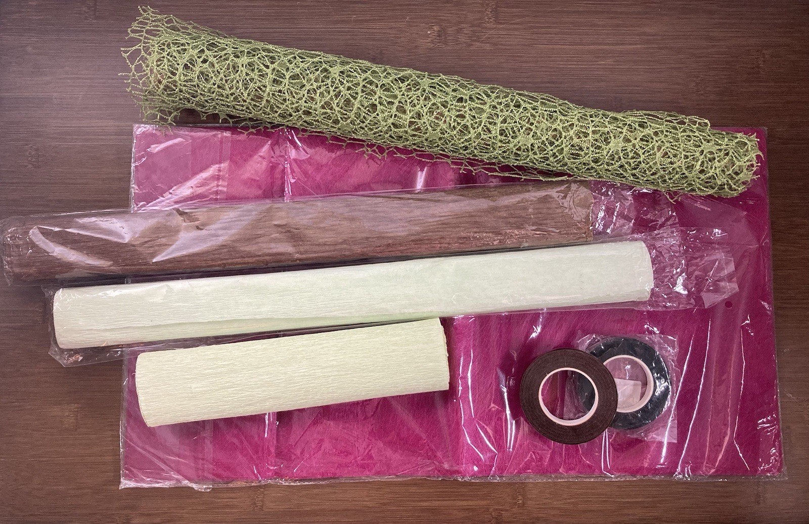 Floral Bouquet Wrapping Paper Fabric Lot Crepe Paper Stem Wrap Floral Supplies