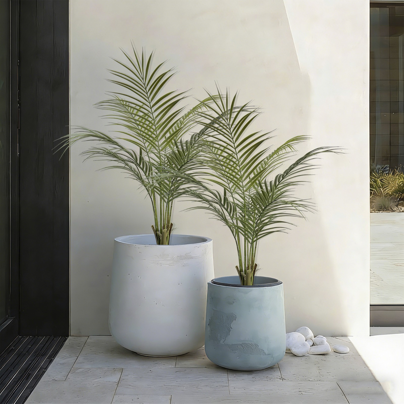90cm Artificial Areca Palm 2Pcs Lifelike Fake Plant for Home Office Garden Decor