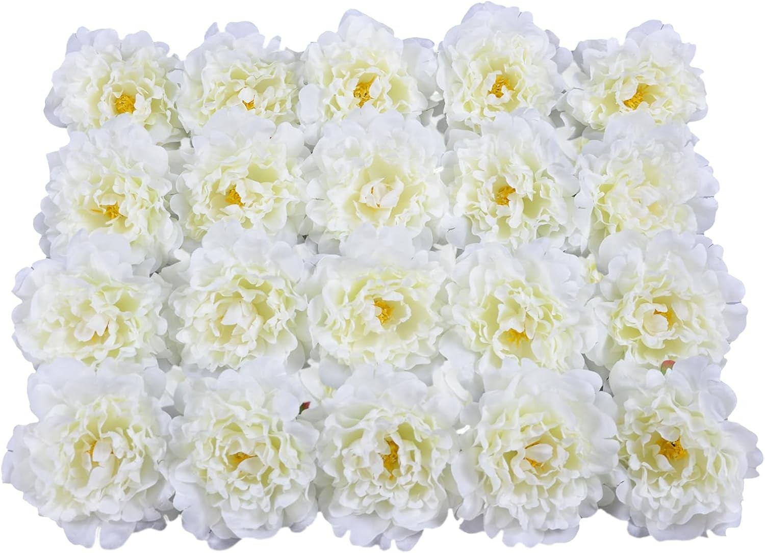 20 Pcs 5″ Silk Peonies, 6″ Stems No Leaf Artificial Flowers Decor