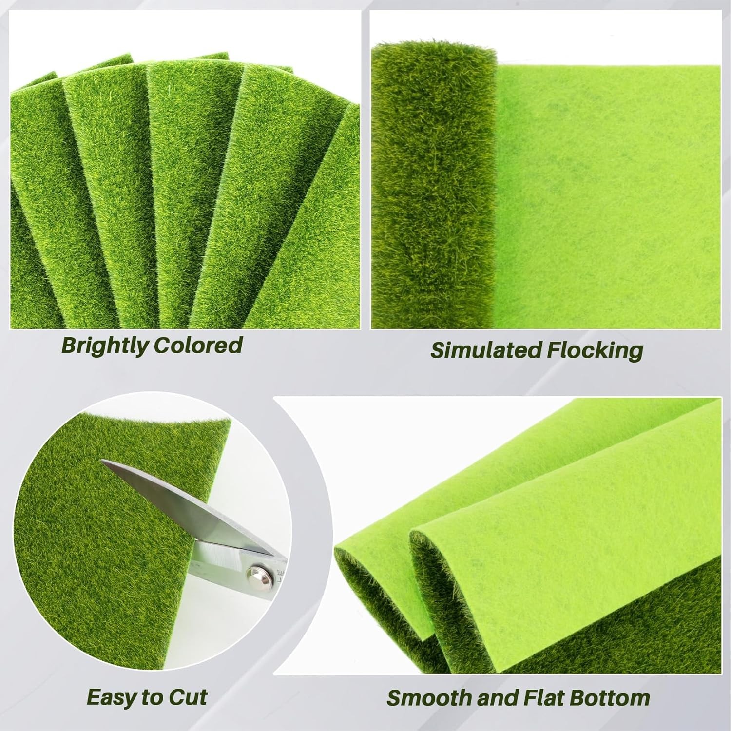 6PCS Artificial Grass Mats 5.9″x5.9″ for Crafts, Fairy Garden,Decor, Grass Faux