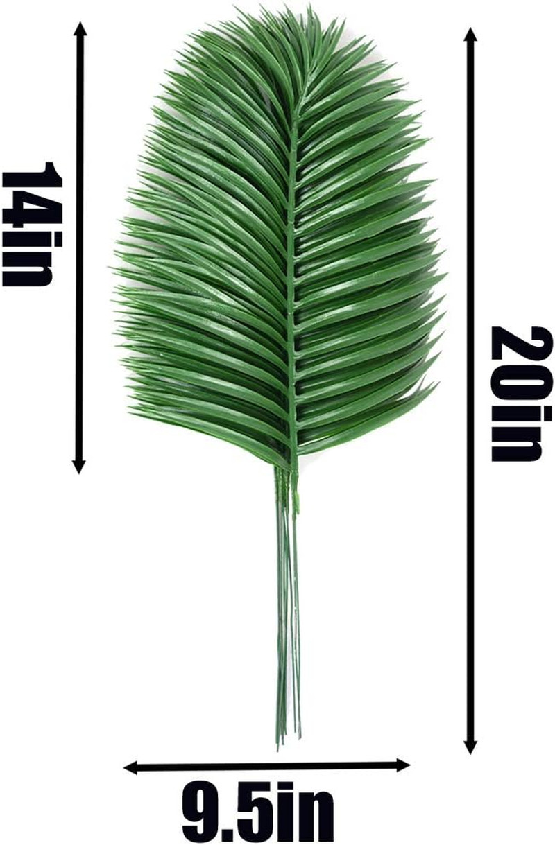12 Pcs Artificial Palm Leaves Palm Branches Plants Tropical Greenery Plant for L
