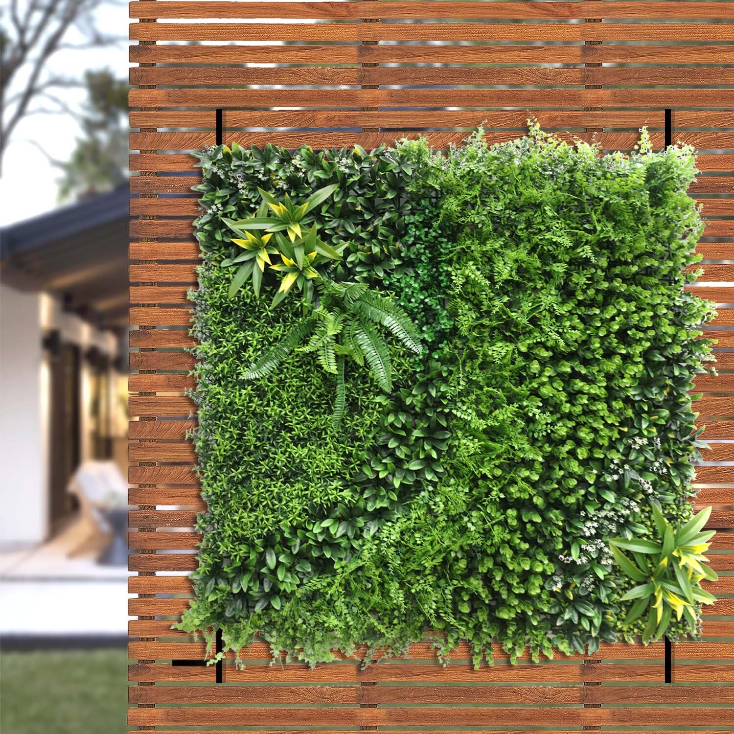 40″ Artificial Faux 3D Mix Leaves Wall Panel Fence Screen Home Outdoor Decor #03
