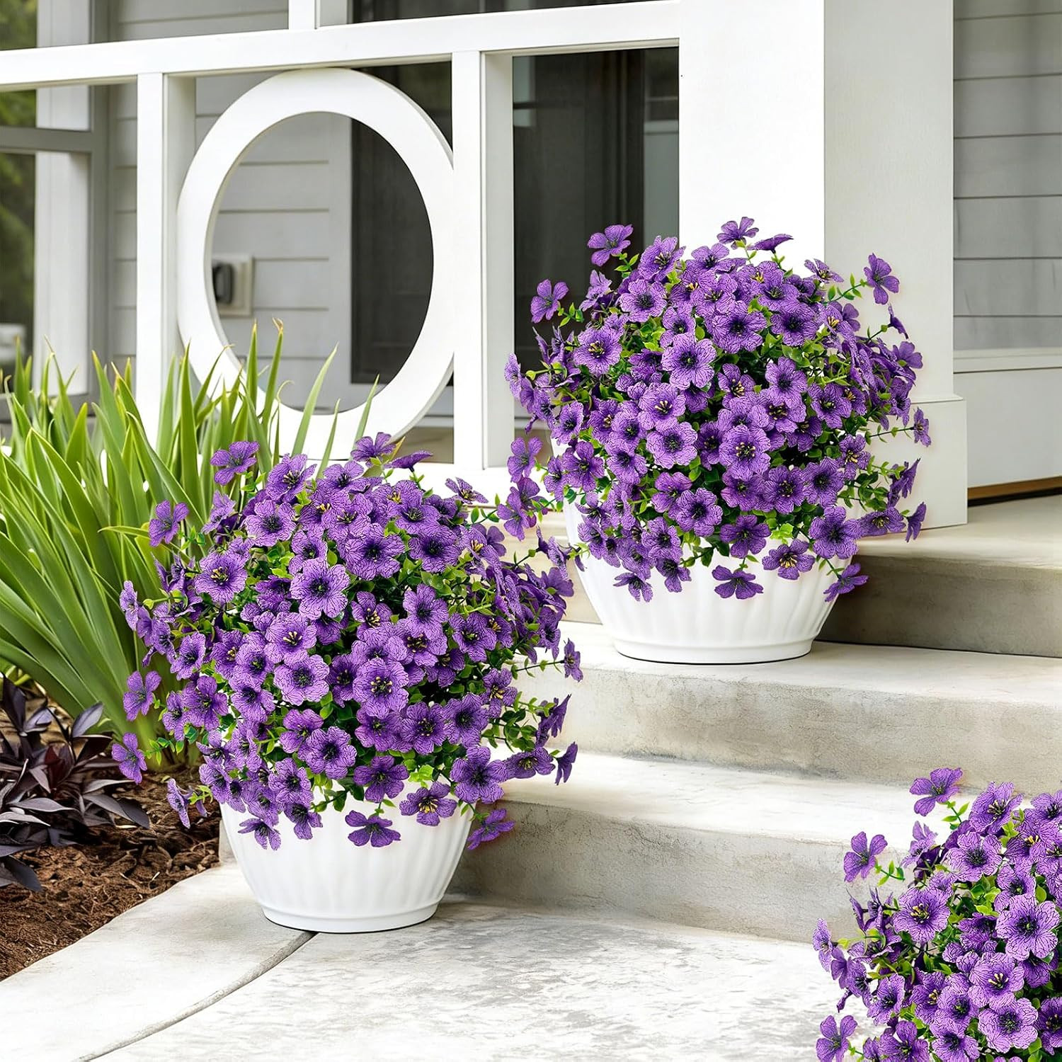 Purple UV Resistant Artificial Topiary Ball Trees – 2 Pack for Outdoor Decor