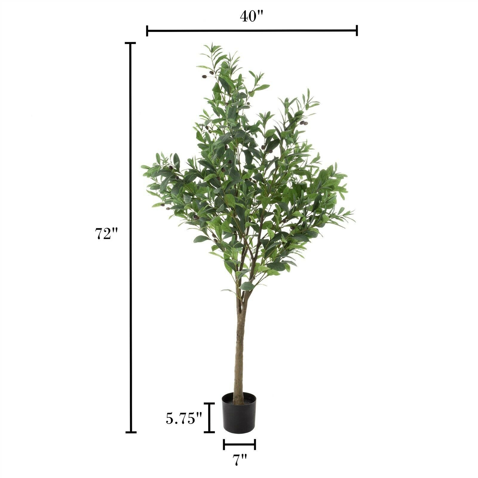 Artificial Olive Tree 6-Foot Potted Faux Plant with Fruit for Home Office Decor