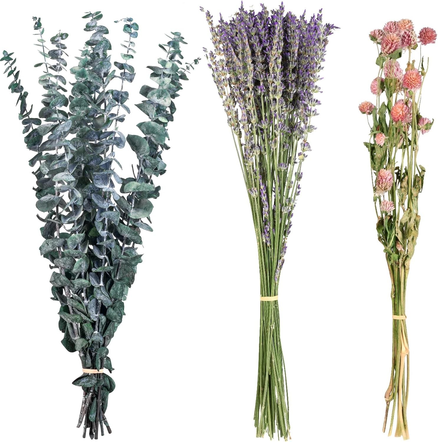 54 Pcs Dried Eucalyptus Stems & Lavender Flowers Bundle for Shower Natural Fr…