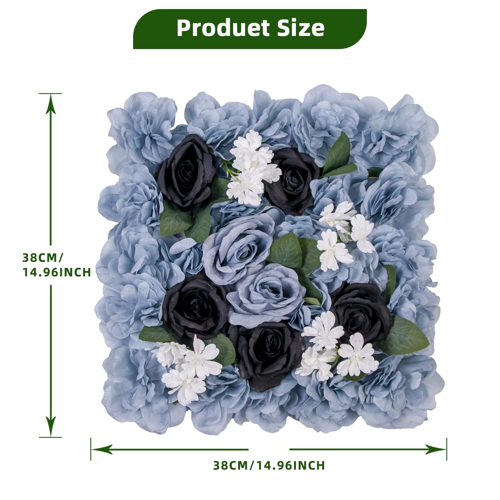 12-Pack Flower Wall Panels, 15×15 Inch Artificial Silk Rose Backdrop for Wedd…