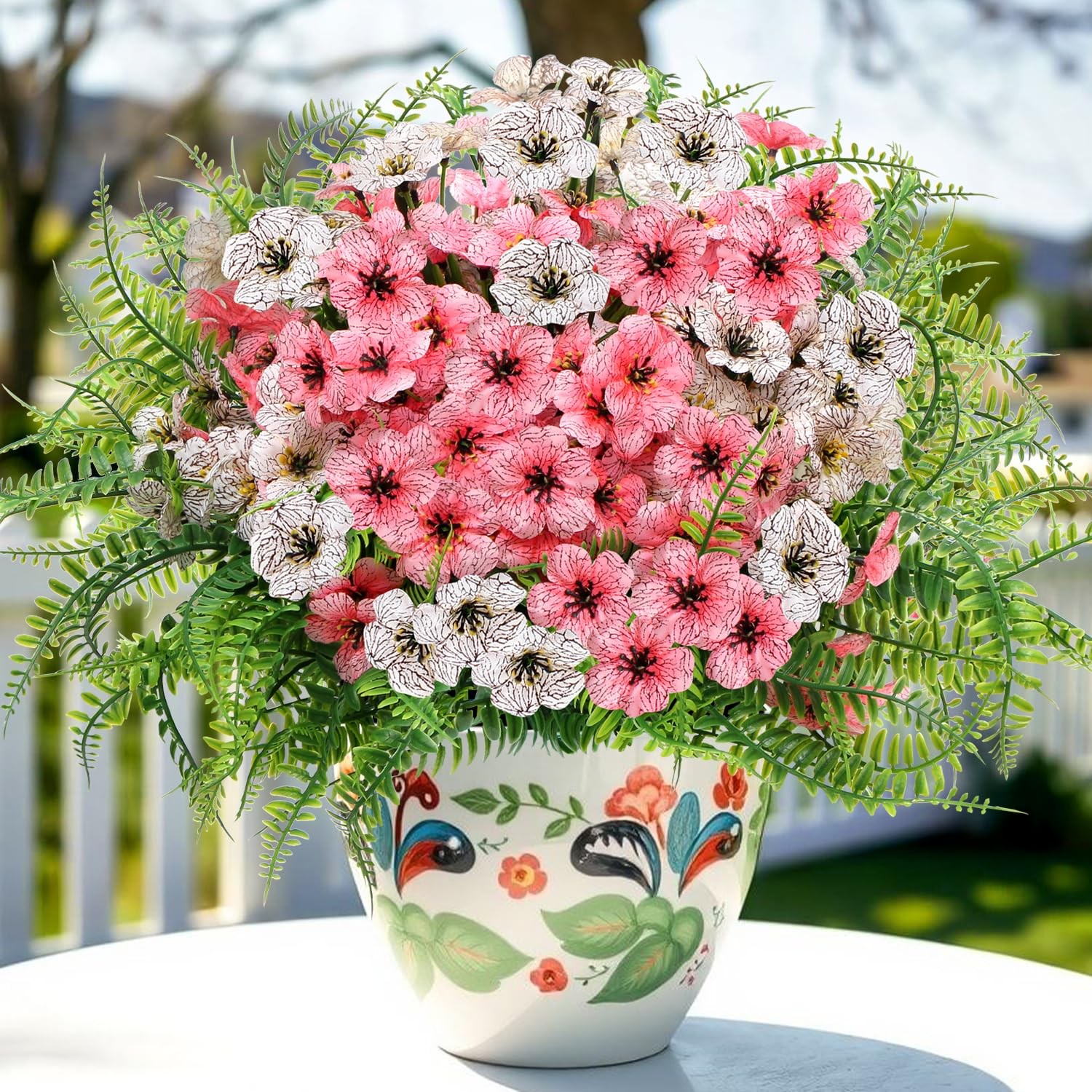 Artificial Flowers and Plant – 15 Bundles Fake Flowers for Indoor Outdoor Hom…
