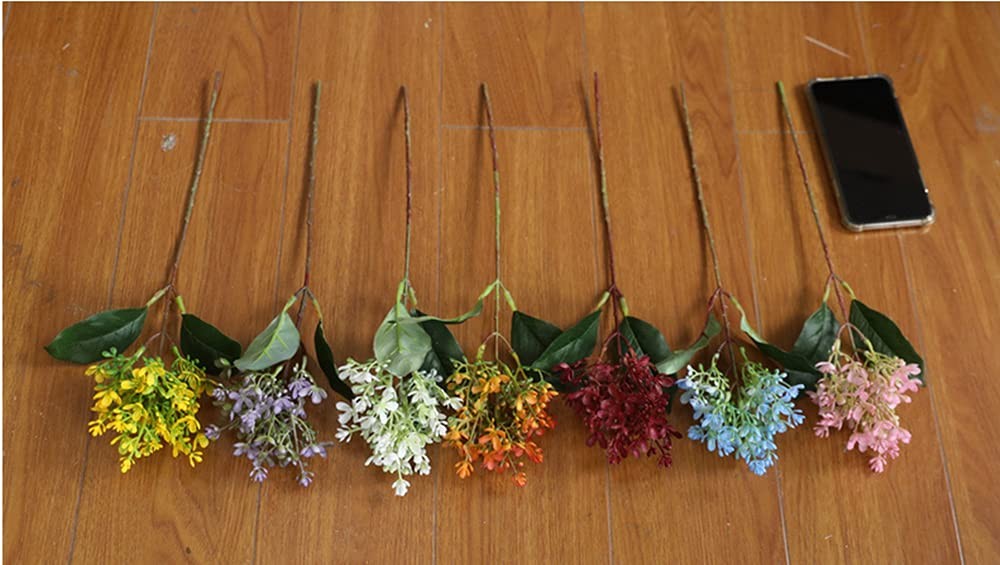 6 Bunches 15” Artificial Flower Winter Jasmine,Outdoor No Fade Artificial Flo…