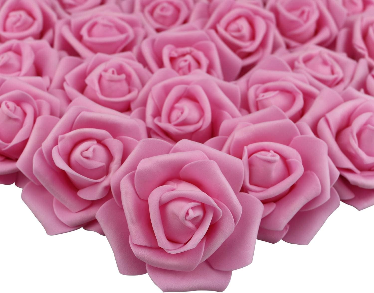 3 x 1.6 x 3 inches 100pcs DIY Real Touch 3D Artificial Foam 100pcs, Dark Pink