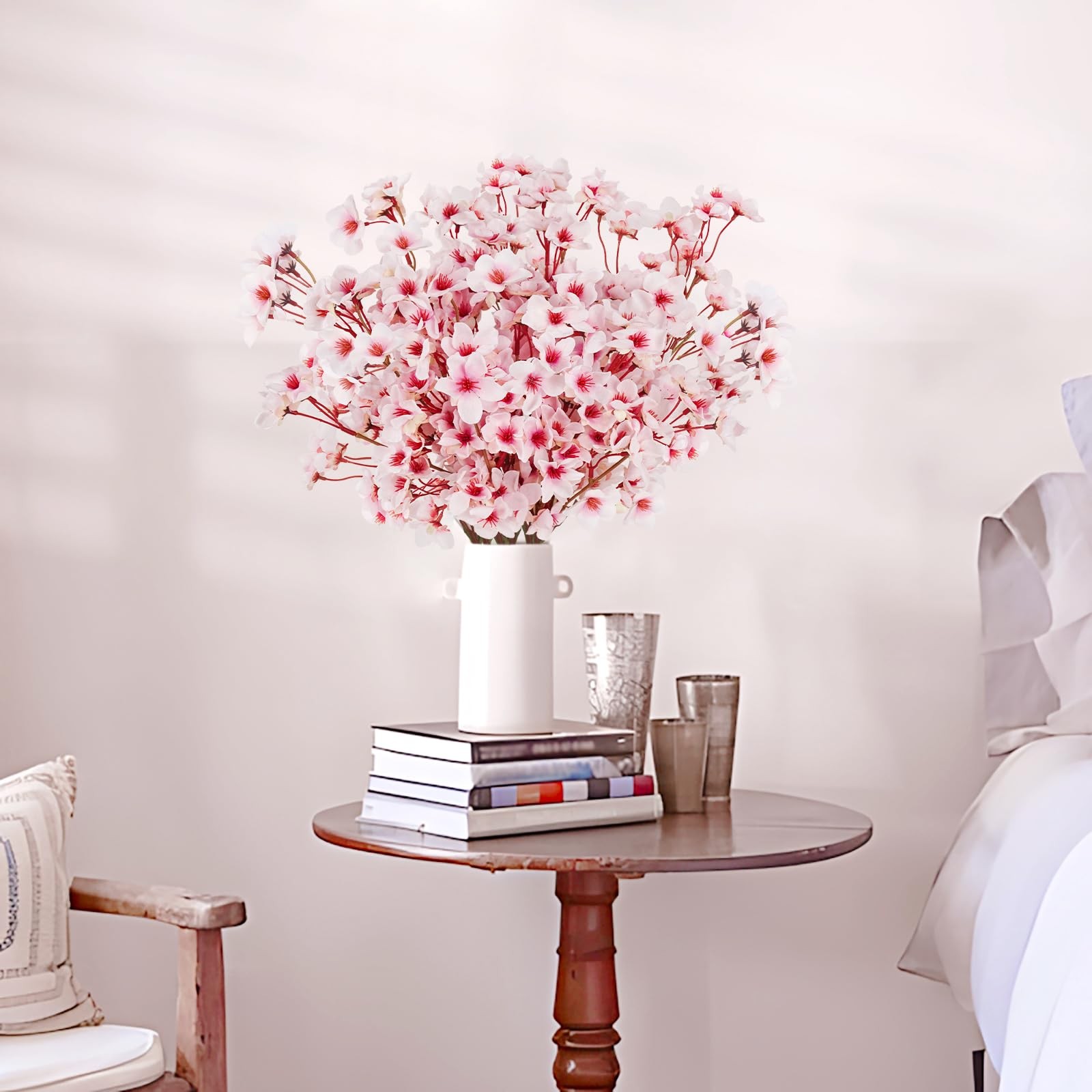 Ruidazon Artificial Cherry Blossom Branches, 6 Pcs Faux Silk Cherry Blossom F…