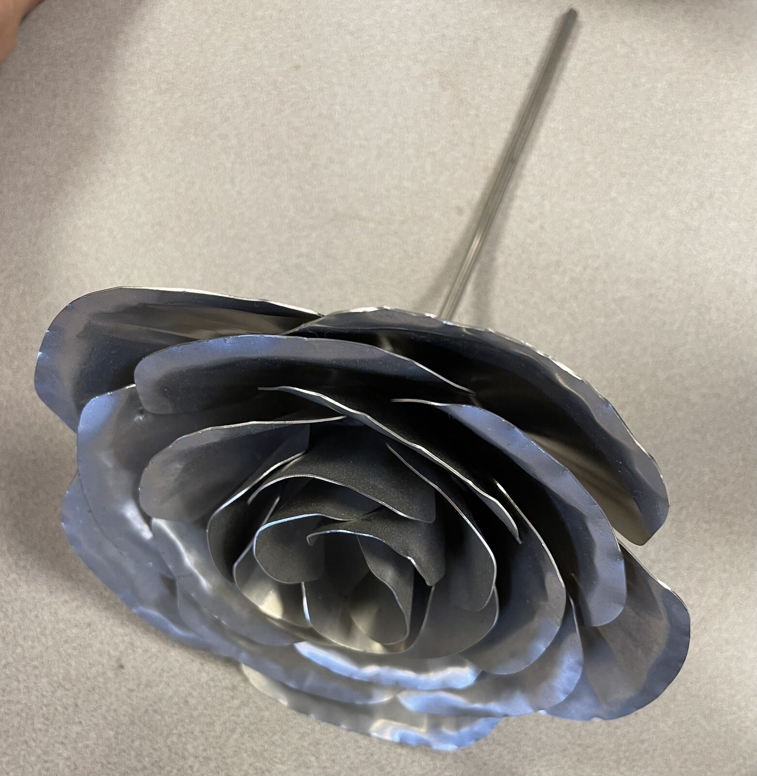 Metal Rose Flowers, handcrafted, bent, and welded. $15/Rose.