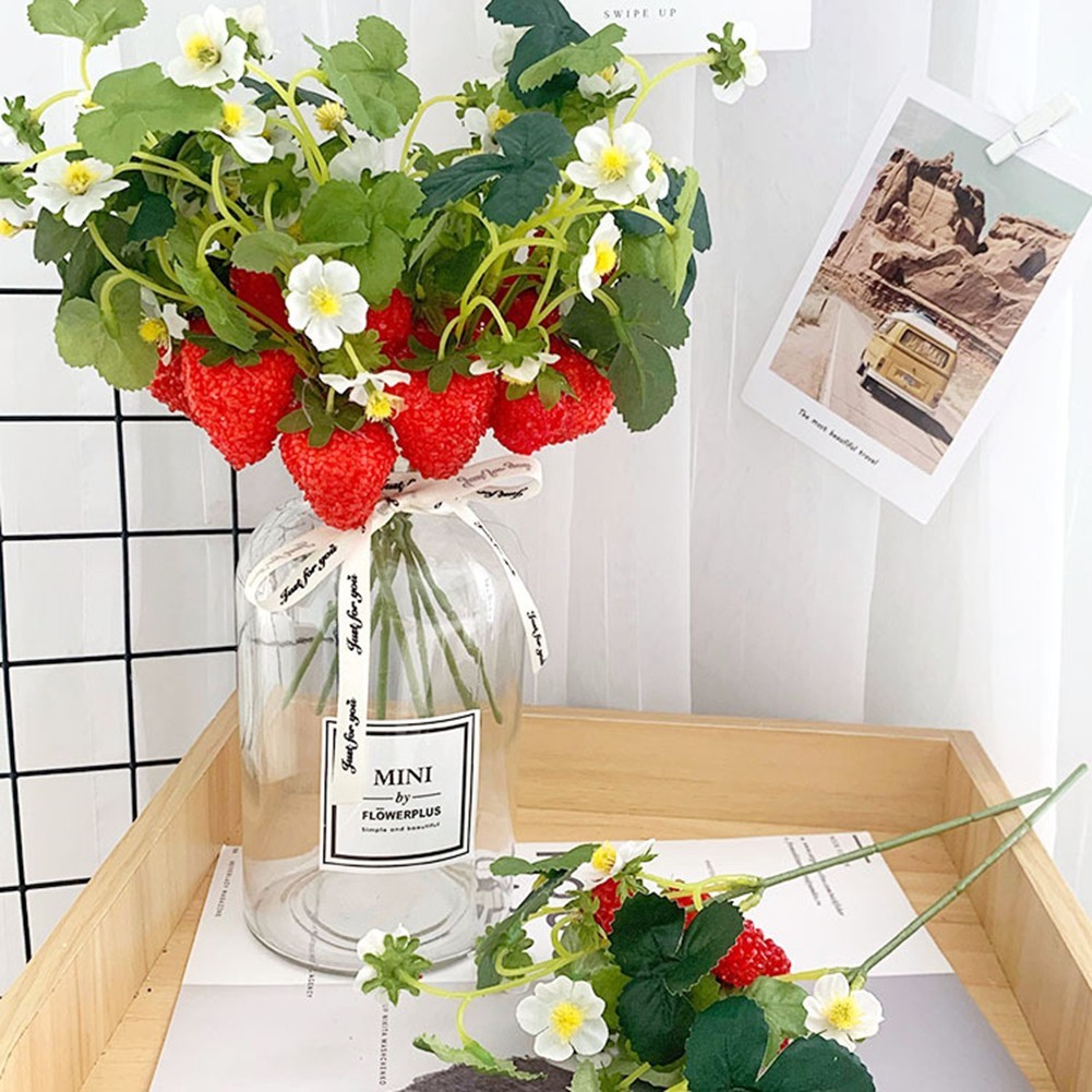 Strawberry Plants Fake Fruit Fake Strawberry Easy To Maintain Fake Fruit