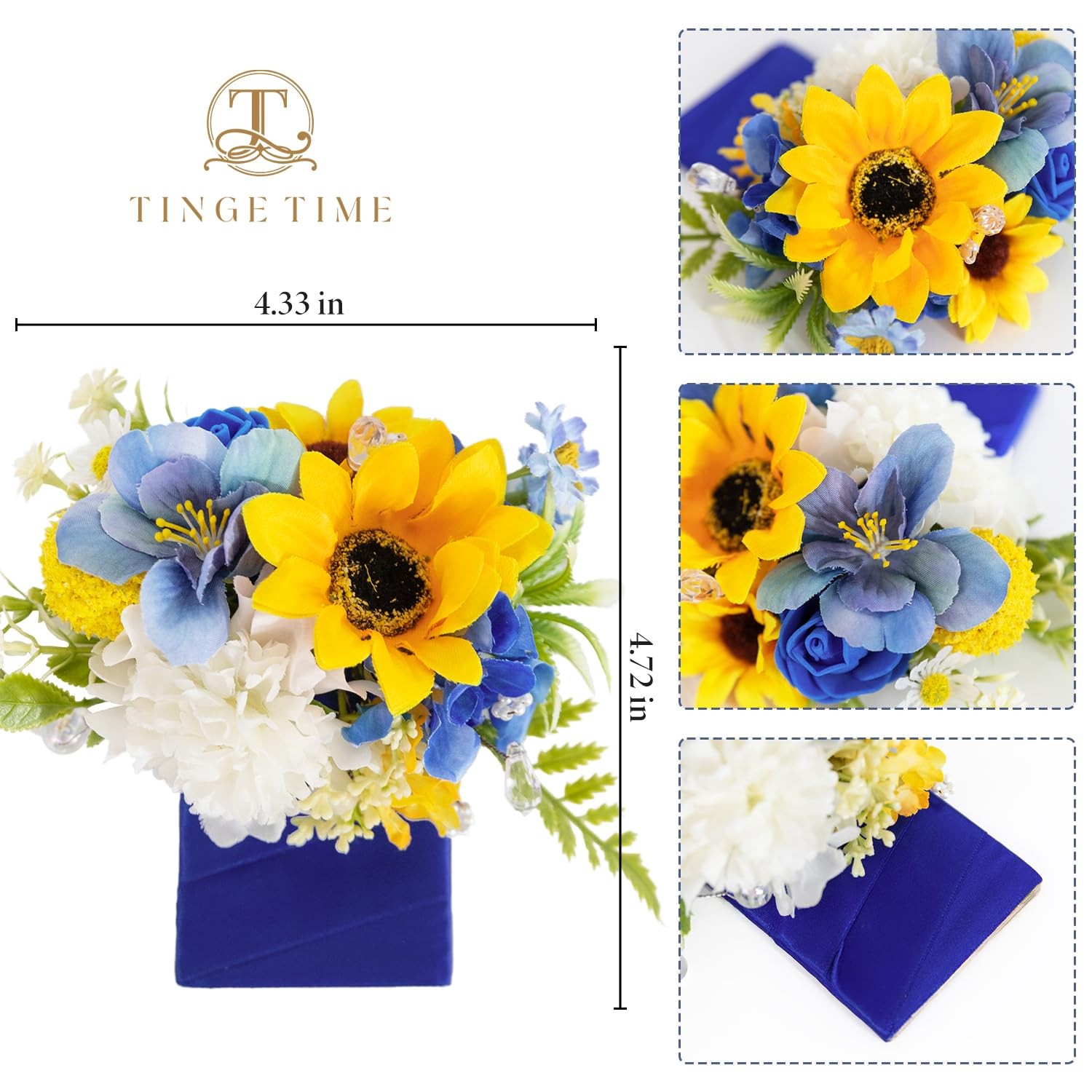 Wedding Prom Homecoming Graduation Sunflower Boutonniere Suit Decor