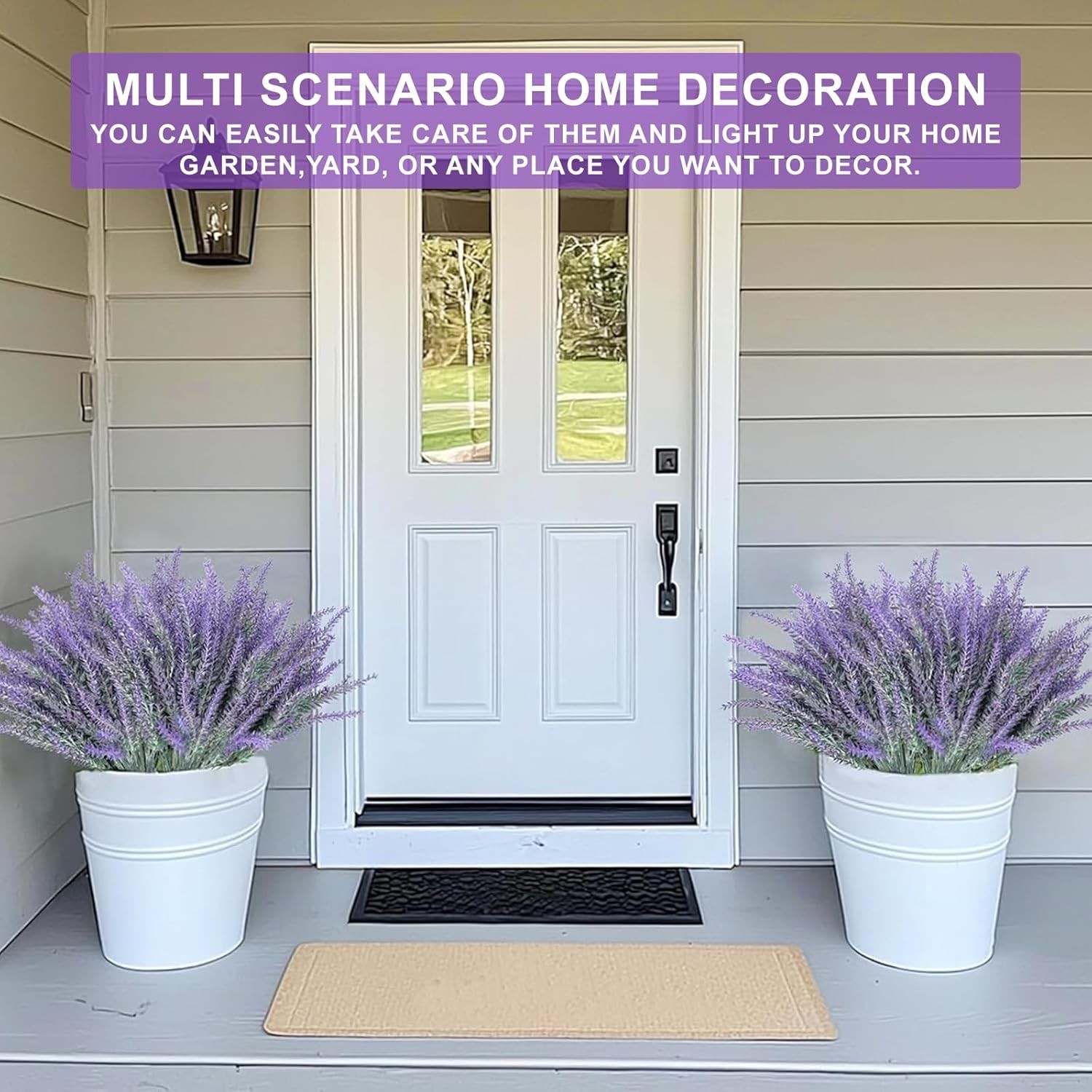 20 Bundles Artificial Lavender Flowers for Outdoors Summer Decor,UV Resistant