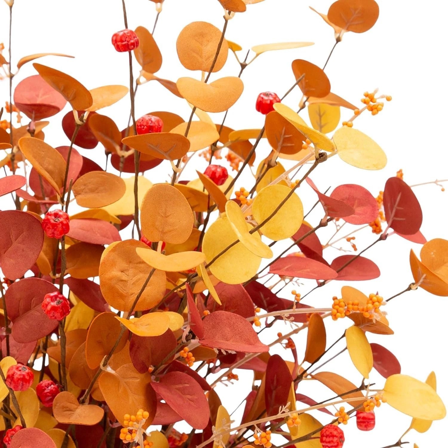 27.5 Inch Faux Silk Eucalyptus Stems Set – Versatile Autumn Floral Arrangements