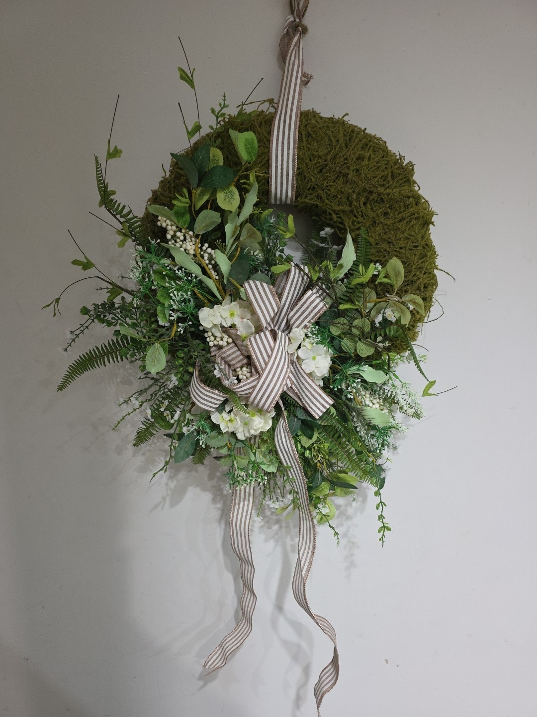 Handmade Every Day Year Round Moss Covered Angel Vine Wreath Large