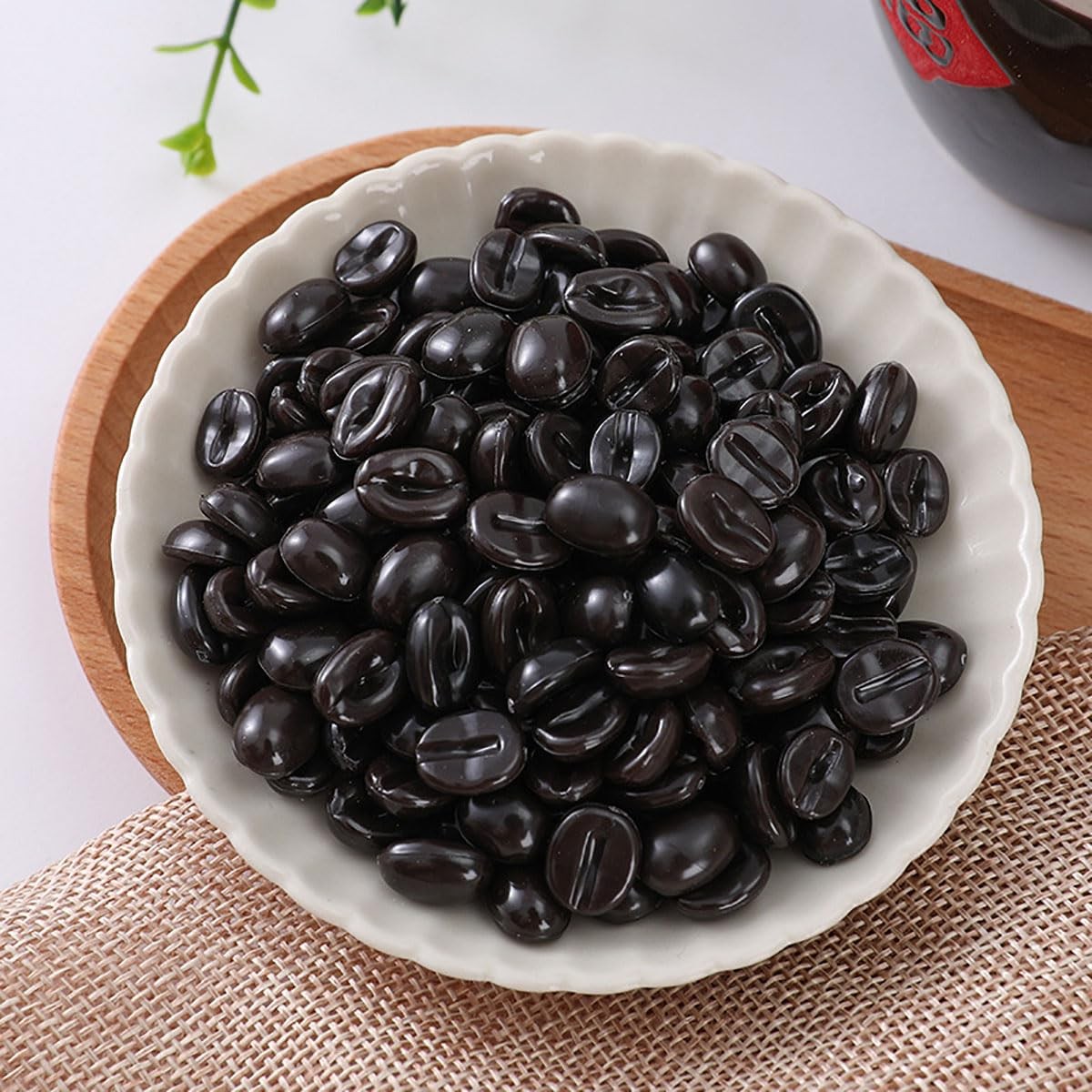 600 PCS 200g Faux Coffee Beans Simulation Mini Resin Artificial Kitchen Props
