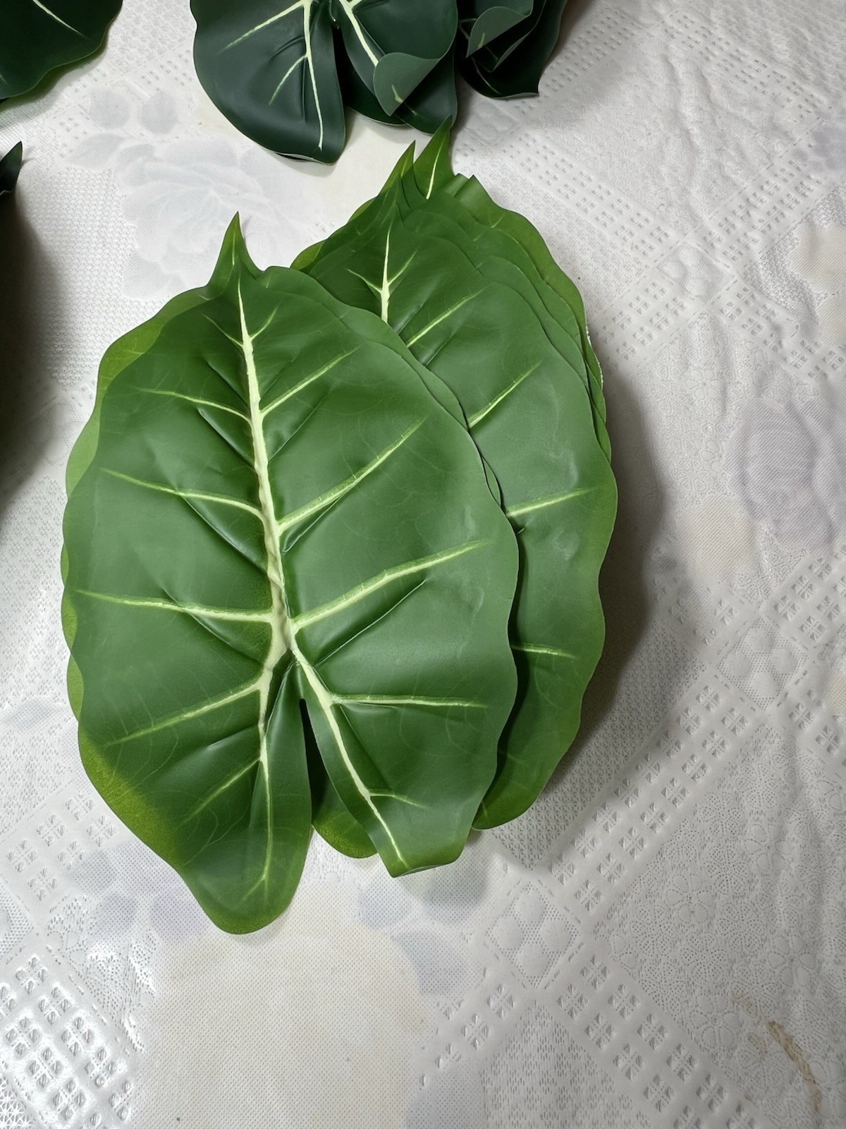 Taro Artificial Plant 24 Leaves 9” X5” (only The Leaves Come,not The Stem)
