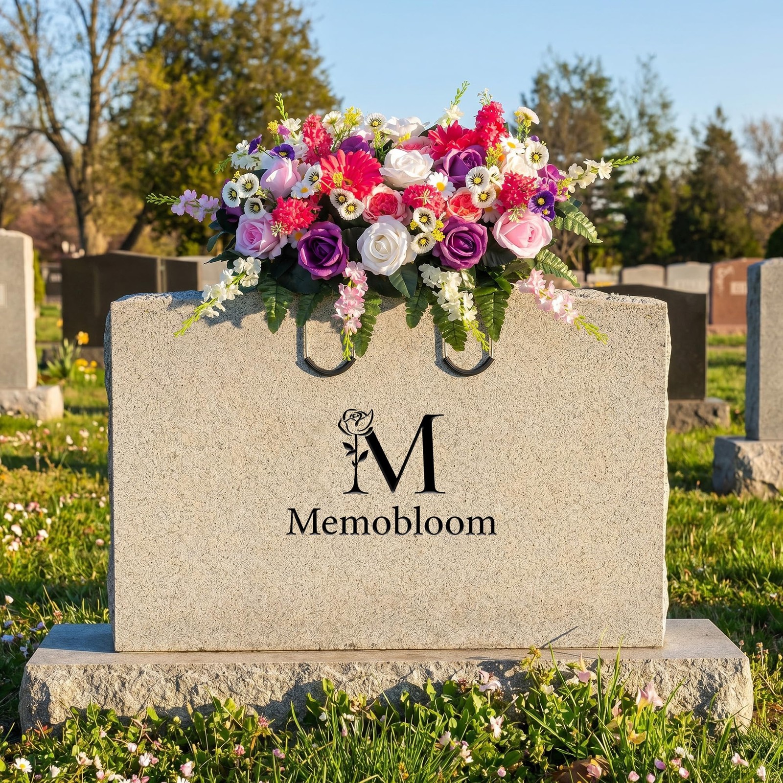 Saddle Cemetery Flowers for Grave: Memorial Flowers for Outdoor Grave Decorat…