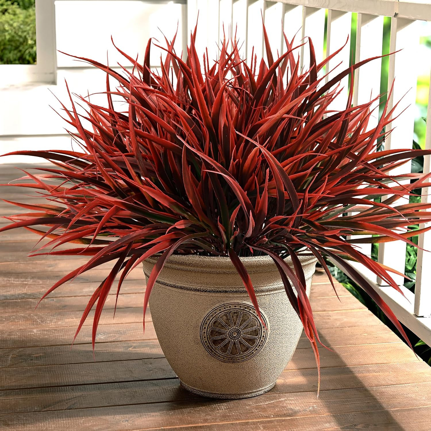 12 Bundles Fake Plants Outdoor Artificial Grass Greenery Stems UV