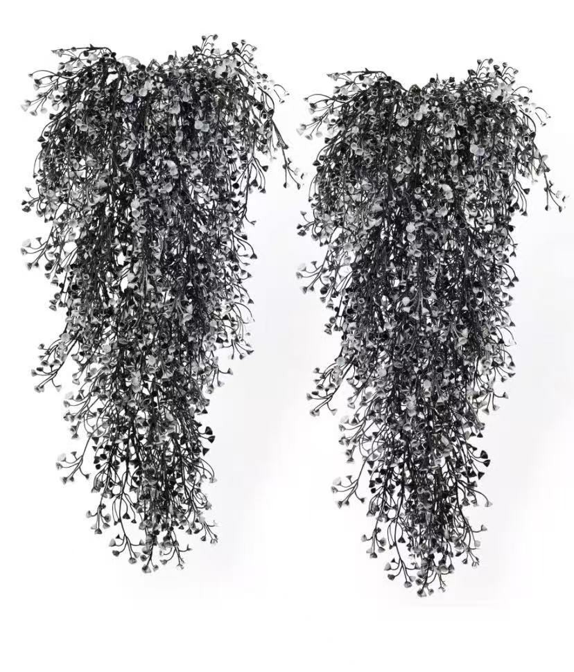 4PCS Decorative Flowers Vine Hanging Artificial Plants Hanging Plant-Black&White