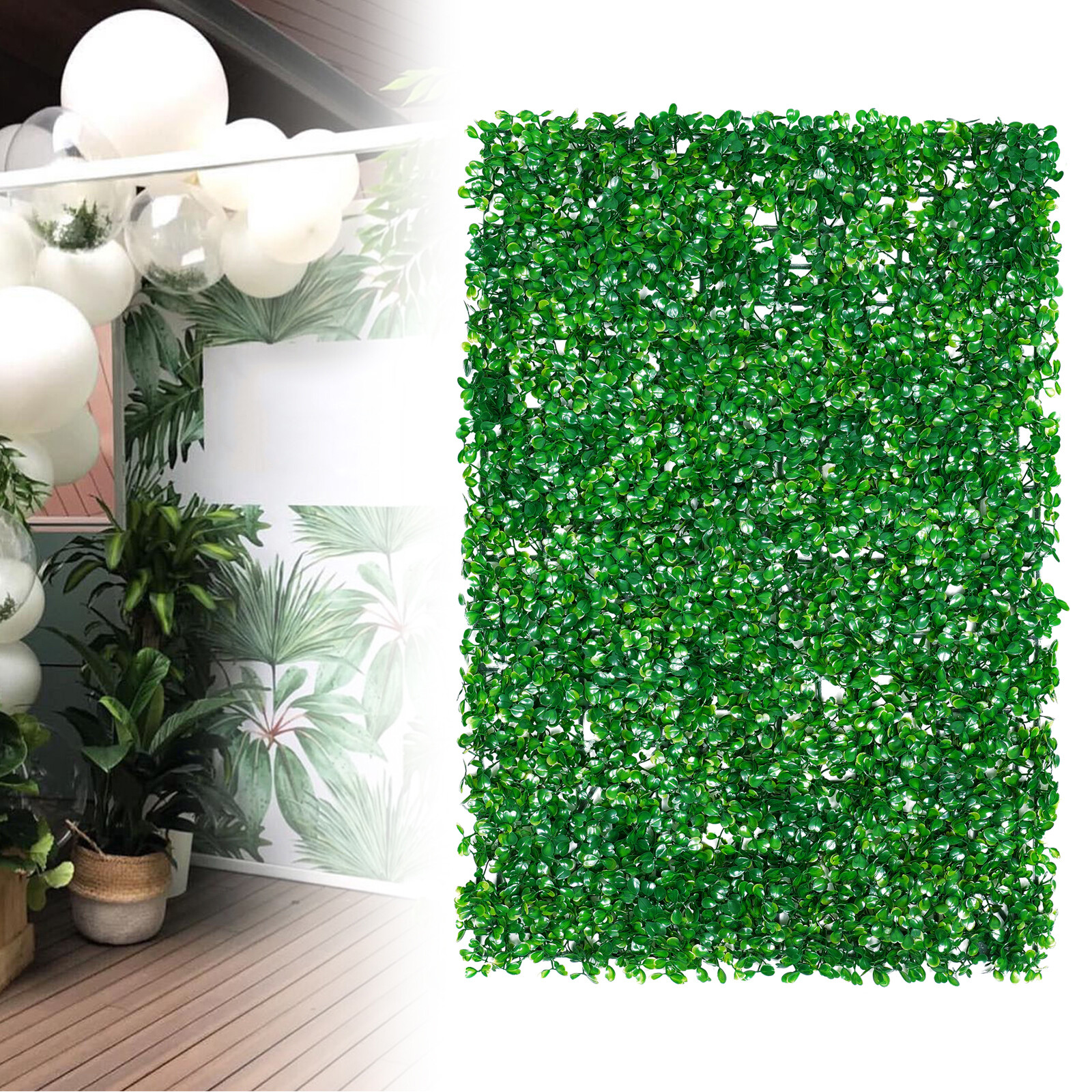 12Pcs Boxwood Hedge Panels 60 × 40 × 4 Cm Snap-On Artificial Greenery Fence
