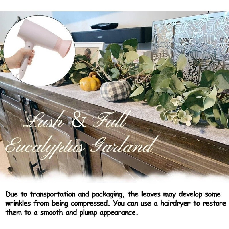 Faux Eucalyptus Garland Greenery Decoration Wedding Rustic Home Decor 6.56ft New