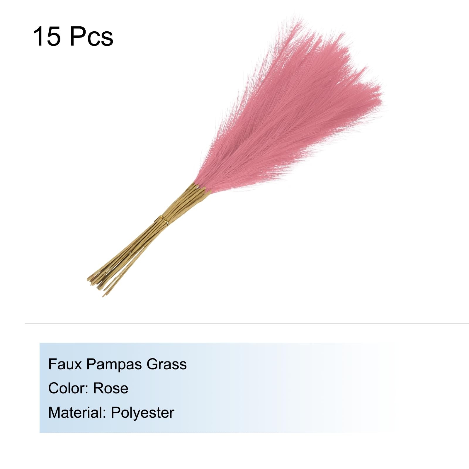 Rose 21 Inch Short Artificial Faux Pampas Grass Decor For Wedding Party 15 PCS