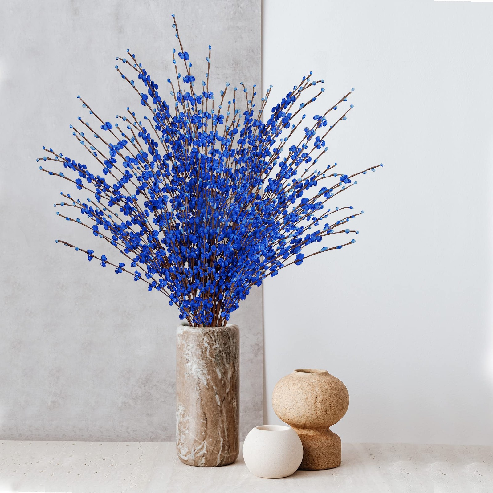 10 PCS 29.5 Inch Long Artificial Jasmine Flowers Blue Fake Bouquet Decor
