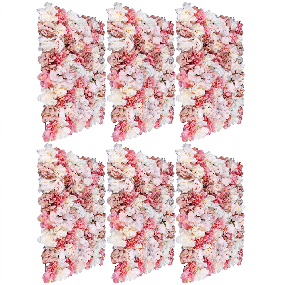 6pcs Artificial Flower Wall Panels Wall Mount 60*40 cm for Party Home Decor