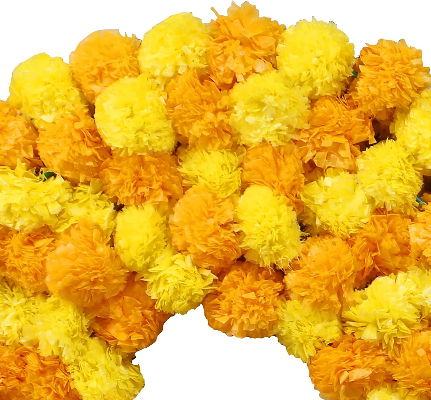 Marigold Garland Artificial Flower Strings for Decoration Indian Wedding Event