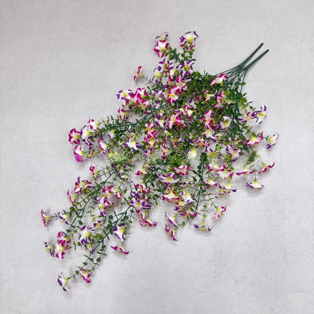 Artificial Hanging Basket with Adjustable Branches Eucalyptus Morning Glory