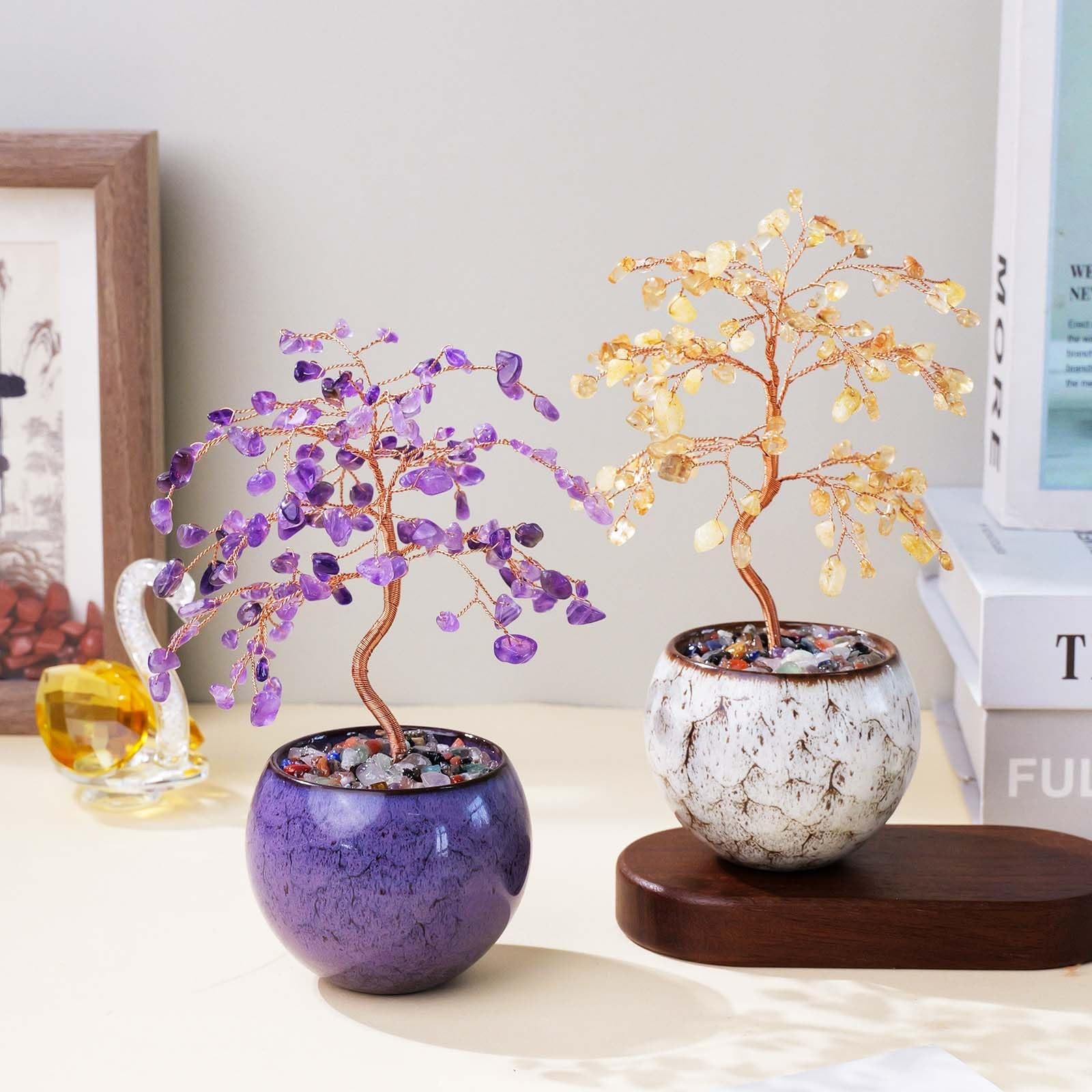 Amethyst Crystal Tree of Life – 8″ Large Natural Chakra Healing Crystal Tree,…