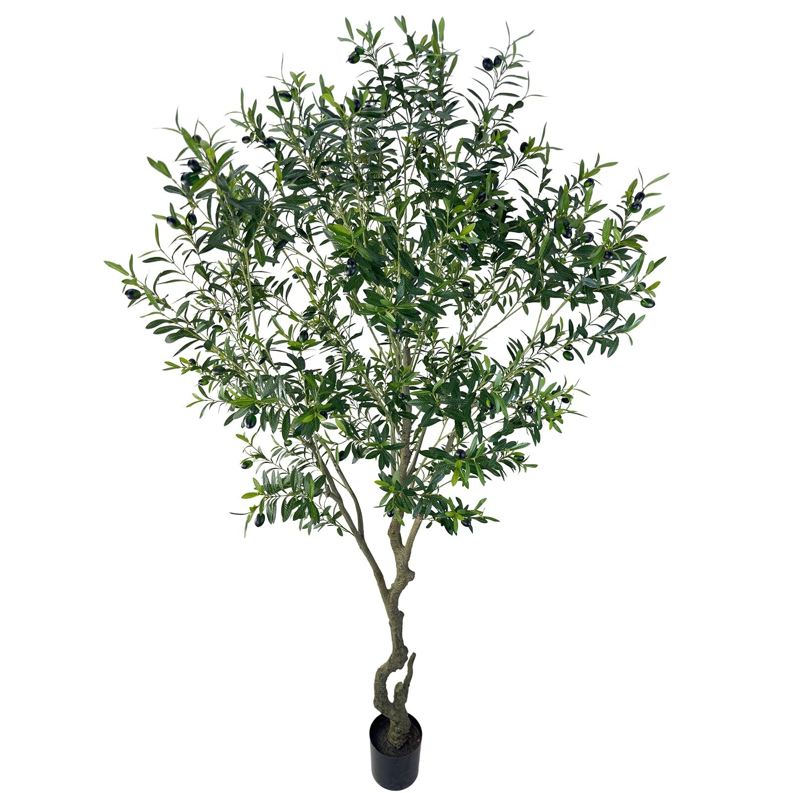 Artificial Tree Faux Olive Tree 8ft(3198leaves) Tall Fake Olive Plant in Pot …