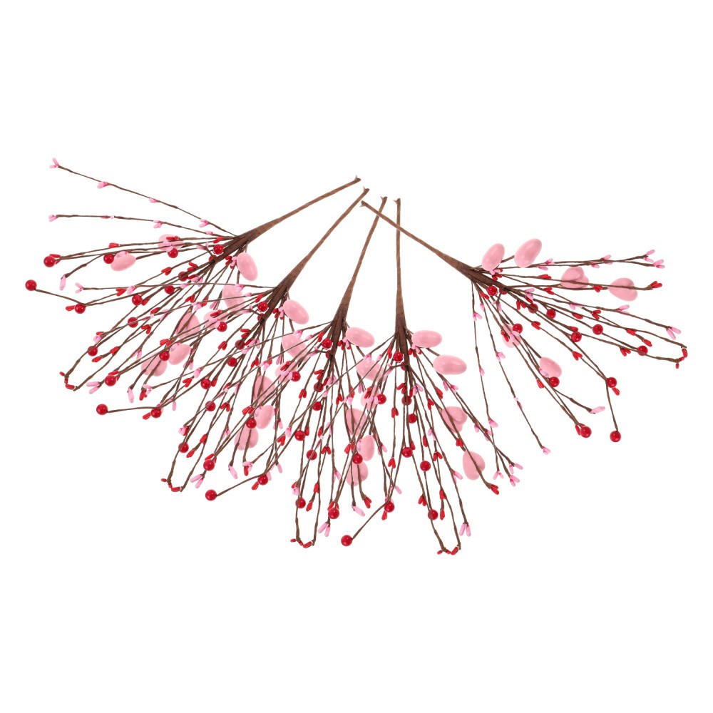 5Pcs Assorted Color Valentine Floral Picks with Bendable Stems for Vase Decor