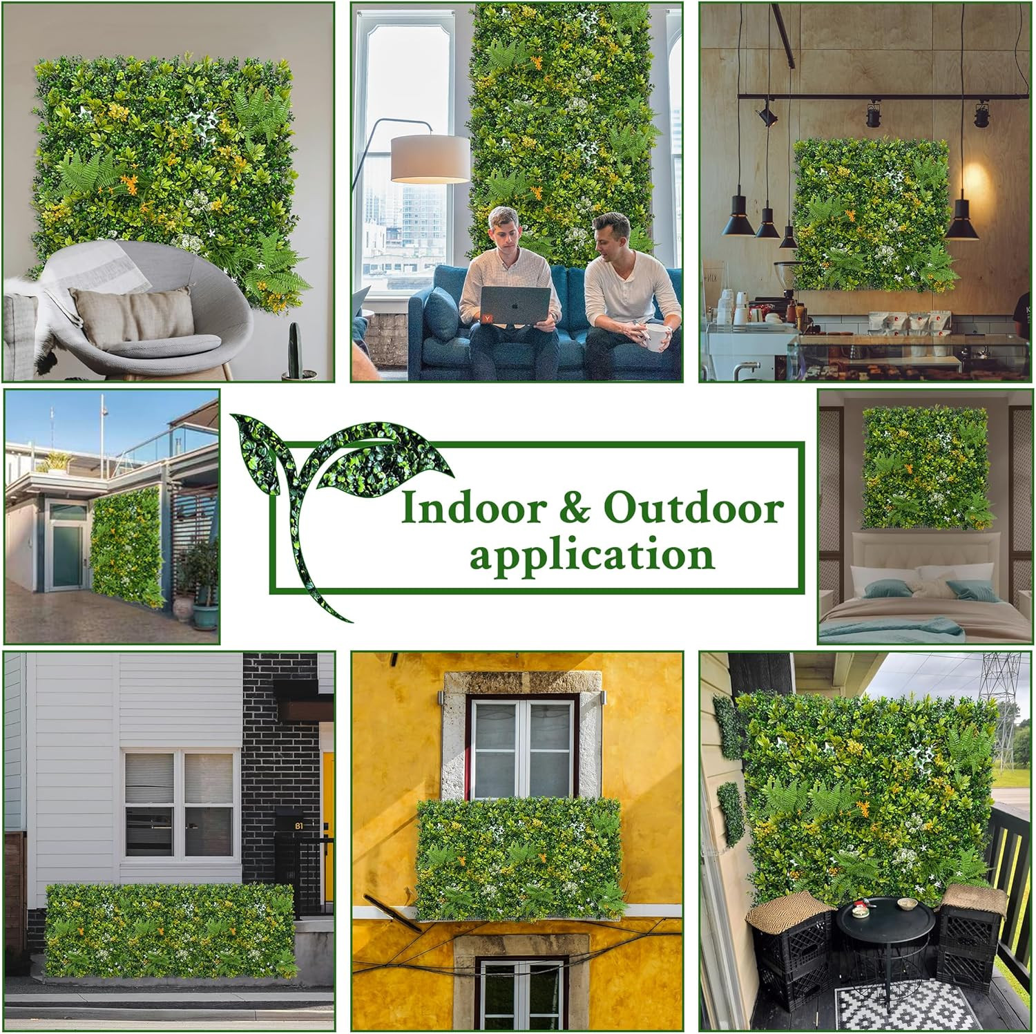 20″x20″ Artificial Boxwood Hedge Panels – UV-Resistant Privacy Screen Decor