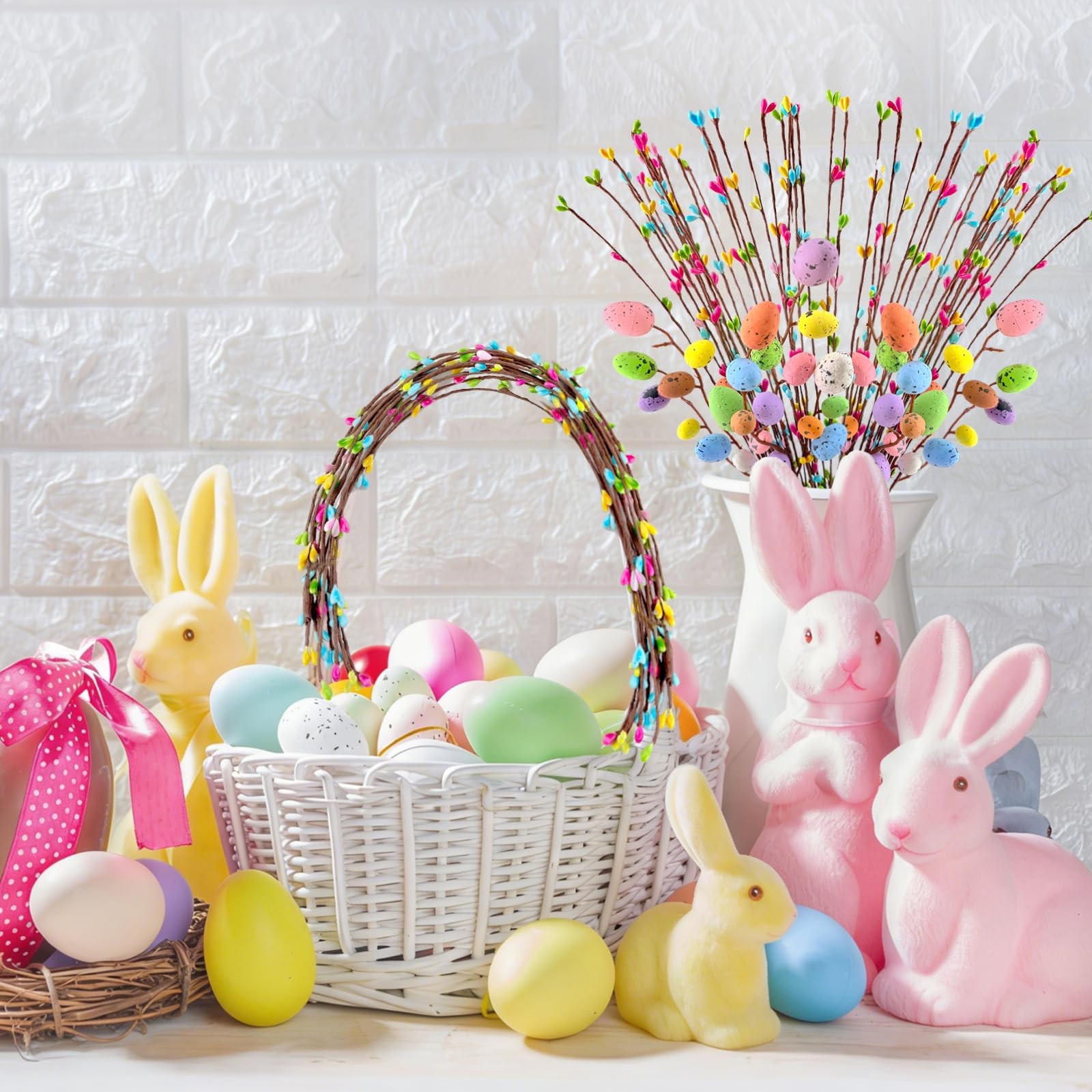 Artificial Easter Spray Vine Easter Eggs Picks Artificial Spring Floral Picks…